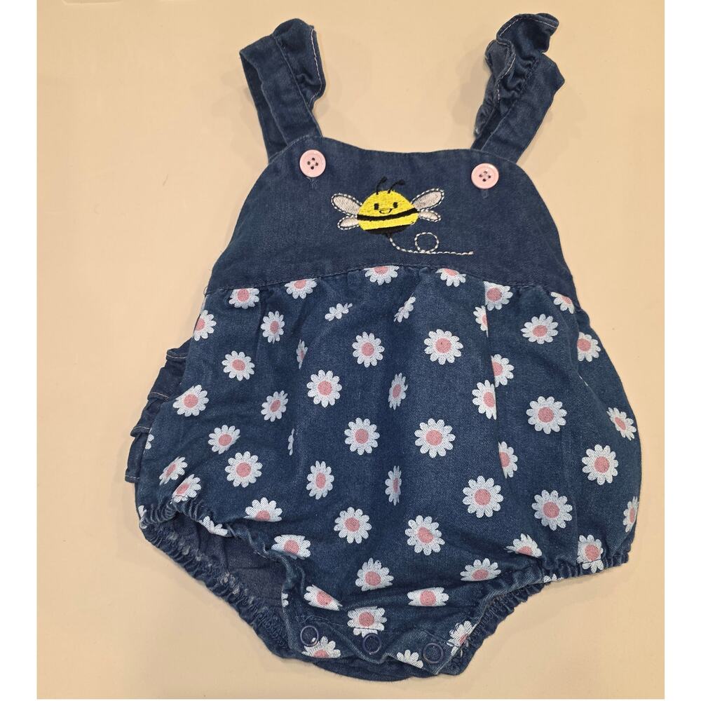 My destiny bees and daisies jumper overalls sz 6-9 mo